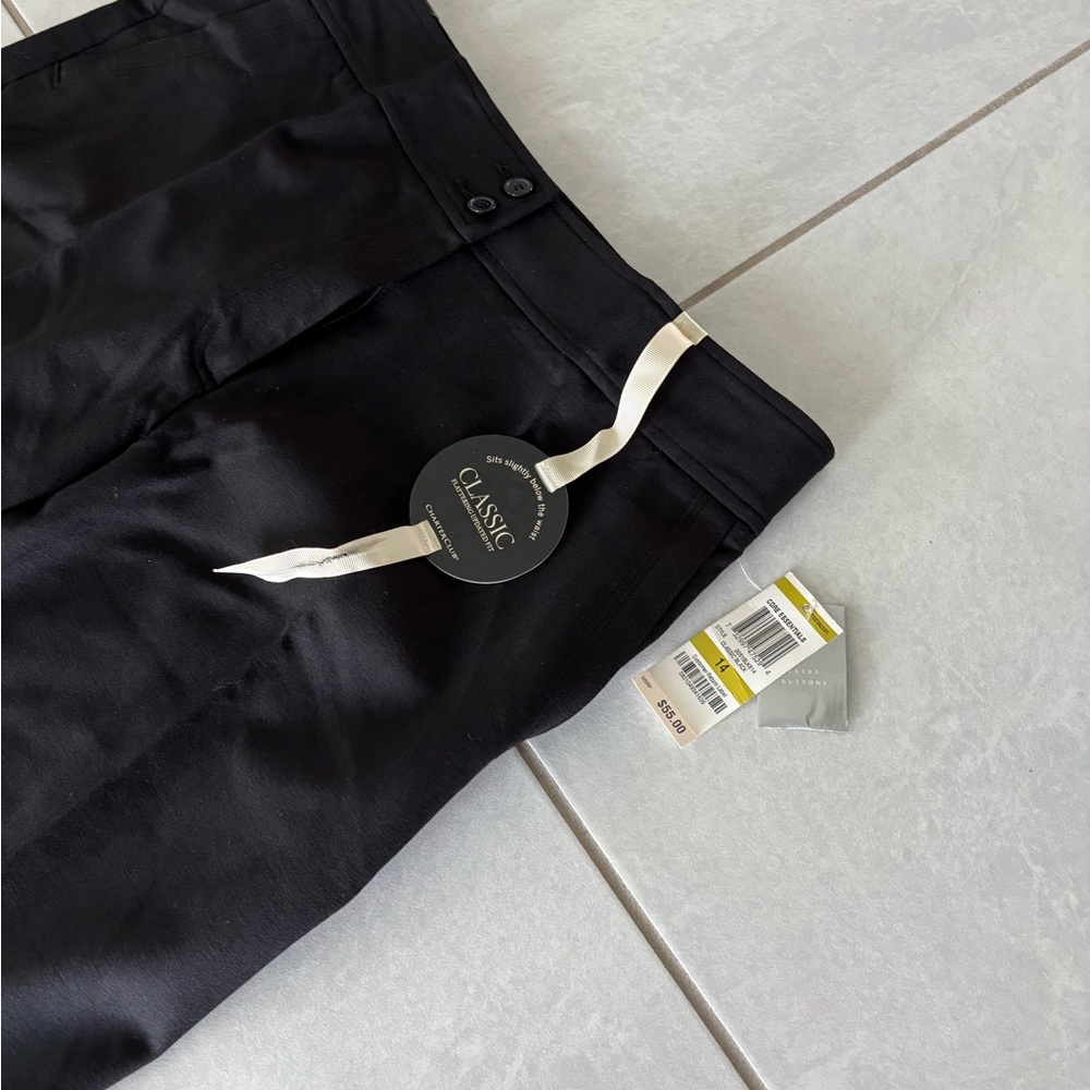 Charter Club Black Trousers Straight Leg Design